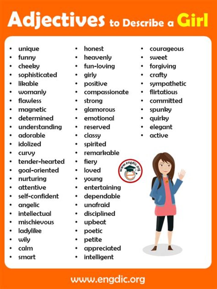 Adjectives to Describe a Girl with PDF and Infographics Adjectives