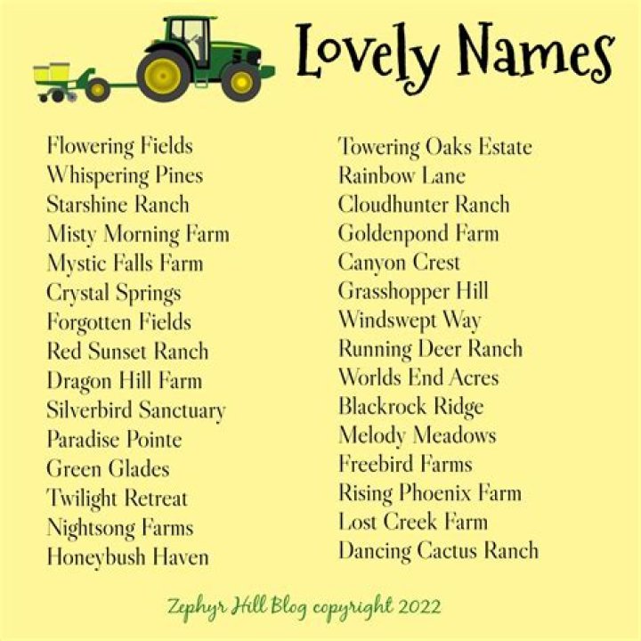 Best Farm Names 300+ Ranch Name Ideas