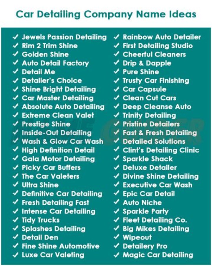 Unlock The Secrets To Captivating Car Detailing Names For Enhanced Visibility