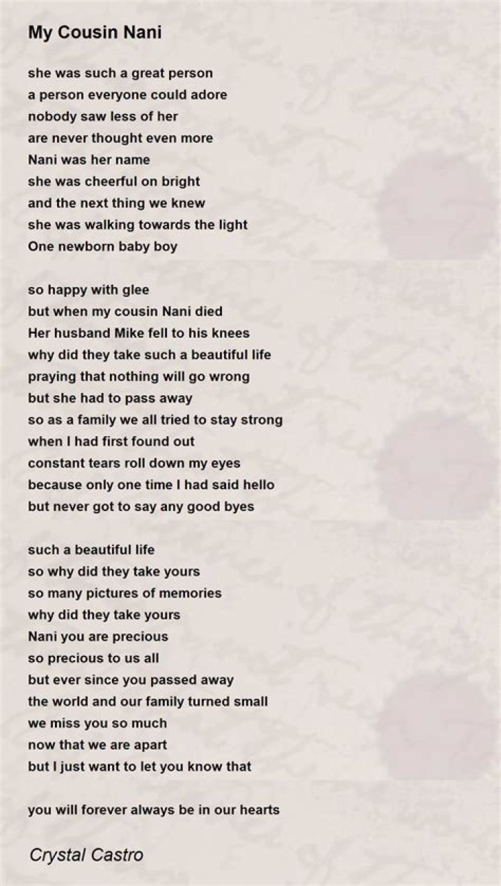Unveiling The Power Of Goodbye Cousin Poems: Discover Comfort And Insights